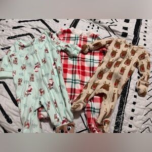 Newborn Unisex Christmas Footie/Sleeper Bundle